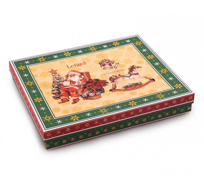 Блюдо елочка Lefard Новогодняя коллекция Дед Мороз 26х21х3 cм фарфор в подарочной упаковке (Lf-968-004)