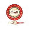 Блюдо с лопаткой Lefard Новогодняя коллекция Санта Клаус в санях фарфор 26 cм в подарочной упаковке (Lf-986-084)