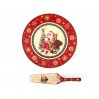Блюдо с лопаткой Lefard Новогодняя коллекция Санта Клаус фарфор 26 cм в подарочной упаковке (Lf-986-085)
