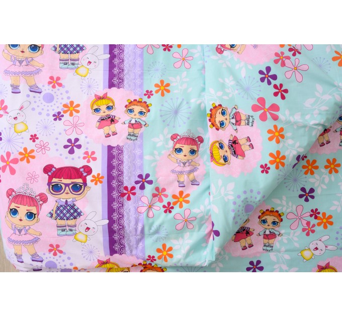 Комплект детского постельного белья ранфорс (100% хлопк) ЭКО Текстиль Куклы Лол 1,5-спальный полная комплектация (ЭТ-1114)