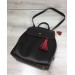 Молодежная сумка-рюкзак от WeLassie Сердце черного с красным цветов (wel-44606)