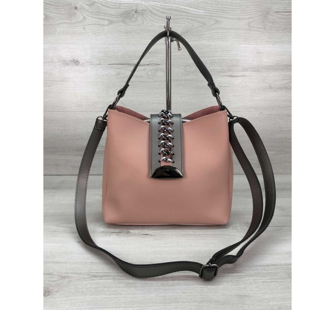 Женская стильная сумка WeLassie Сати пудра (wel-57610)