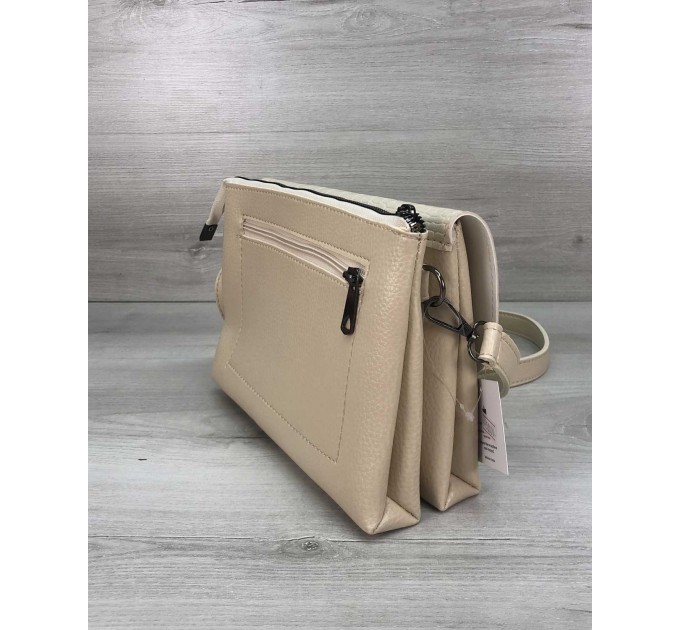 Женская стильная сумочка-клатч WeLassie Этель беж эко-кожа (wel-58009)