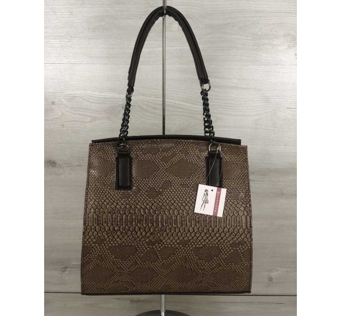 Каркасная женская сумка от WeLassie Адела коричневая (wel-32105)