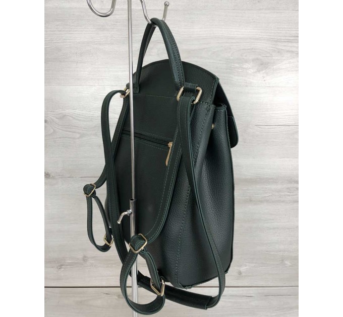 Молодежная сумка-рюкзак от WeLassie Сердце зеленая + брелок (wel-44608)