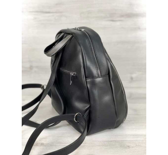 Стильный молодежный рюкзак от WeLassie Юна из эко-кожи черный (wel-45601)