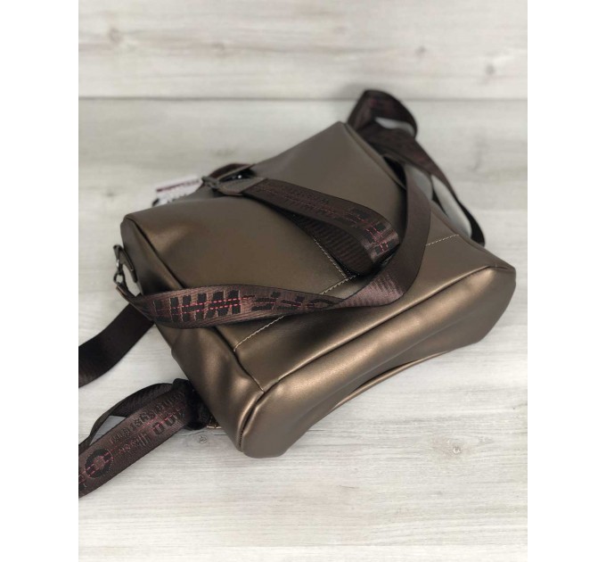 Молодежная сумка-рюкзак WeLassie Angelo из эко-кожи бронзовый (wel-45702)