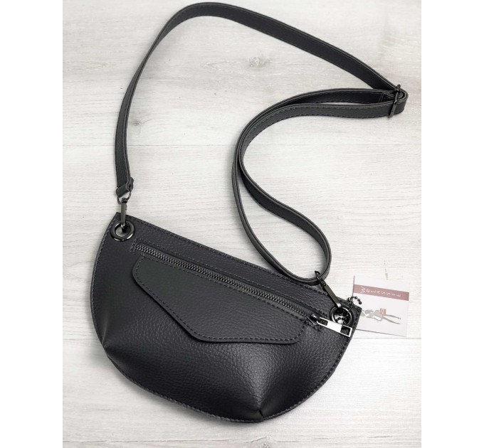 Женская сумка-клатч на пояс от WeLassie Нана черная из эко-кожи (wel-61001)