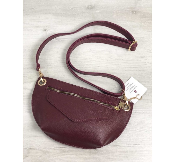 Женская сумка-клатч на пояс от WeLassie Нана бордового цвета (wel-61007)