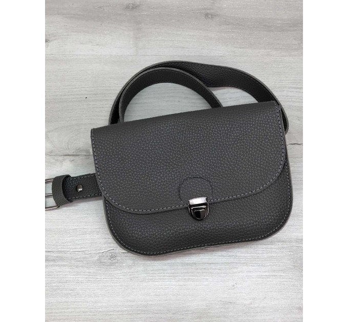 Женская стильная сумочка на пояс клатч WeLassie Stacy серая (wel-T6001)