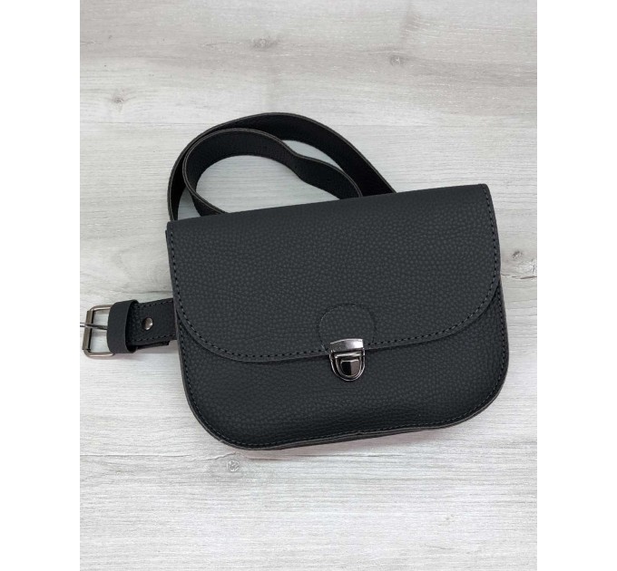 Женская стильная сумочка на пояс клатч WeLassie Stacy графитовый (wel-T6004)
