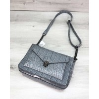 Стильная женская сумка WeLassie Rika серый с голубым (wel-T6204)
