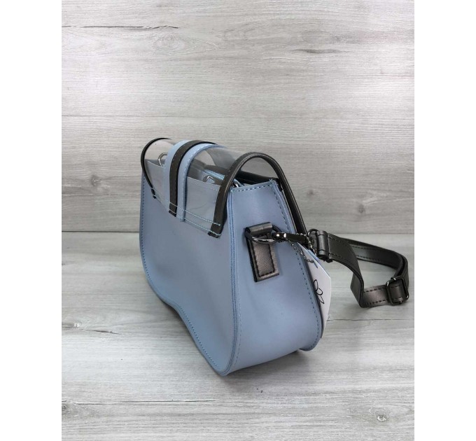 Стильная женская сумка WeLassie Miranda + косметичка голубая (wel-T6403)